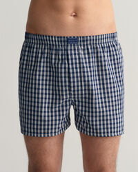 Set van twee boxershorts met strepen en ruiten