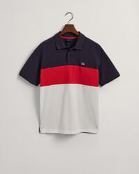 Piqu&eacute; poloshirt met kleurblokken