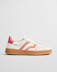 Cuzima metallic leren sneakers met su&egrave;de