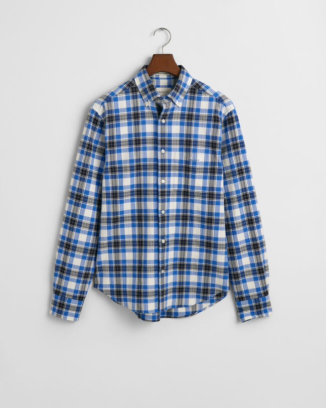 Regular Fit geruit overhemd met textuur