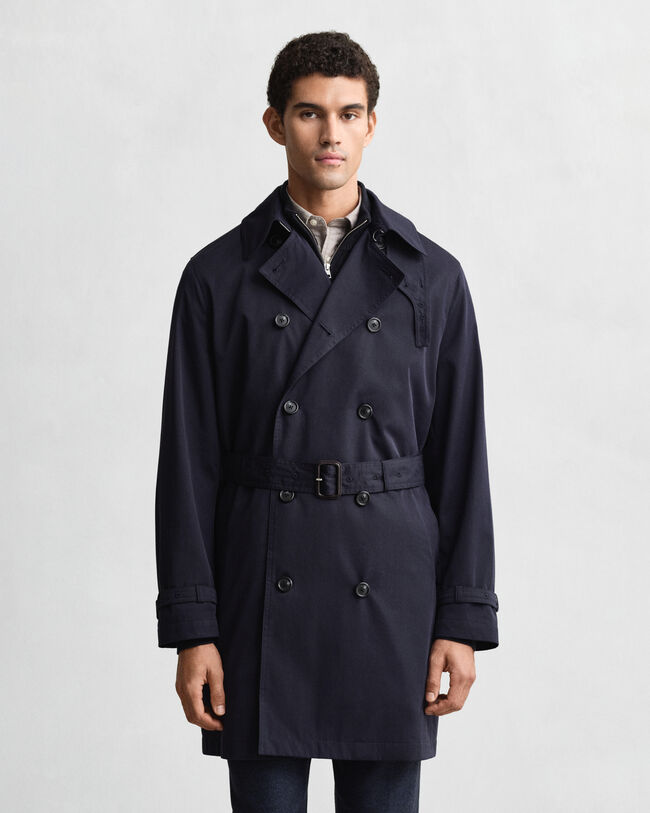 Trenchcoat van katoenmix