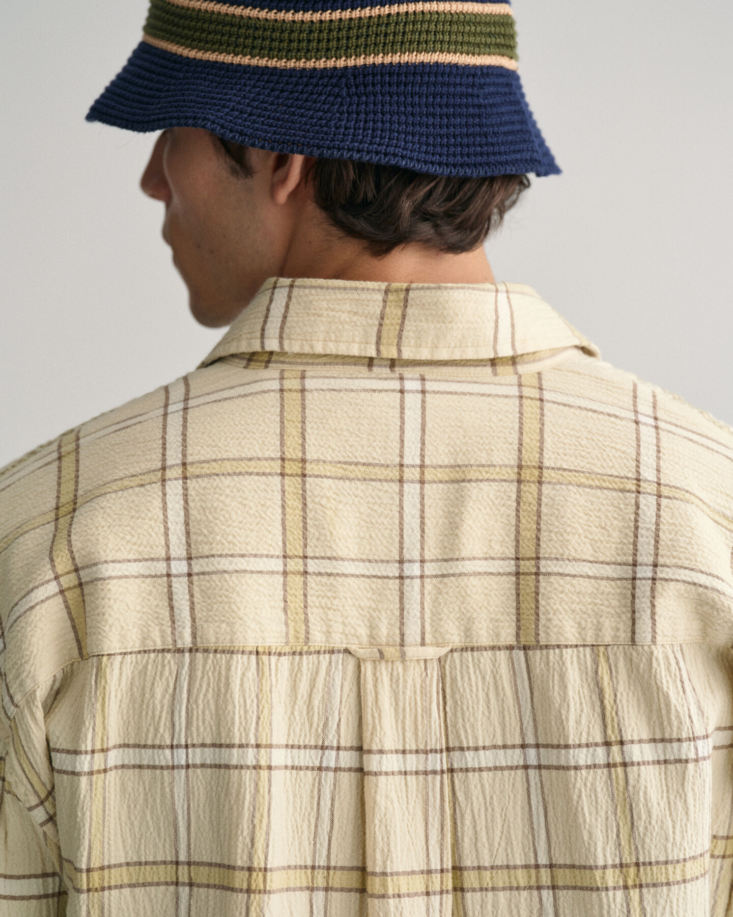 Oversized overhemd met textuur en ruit