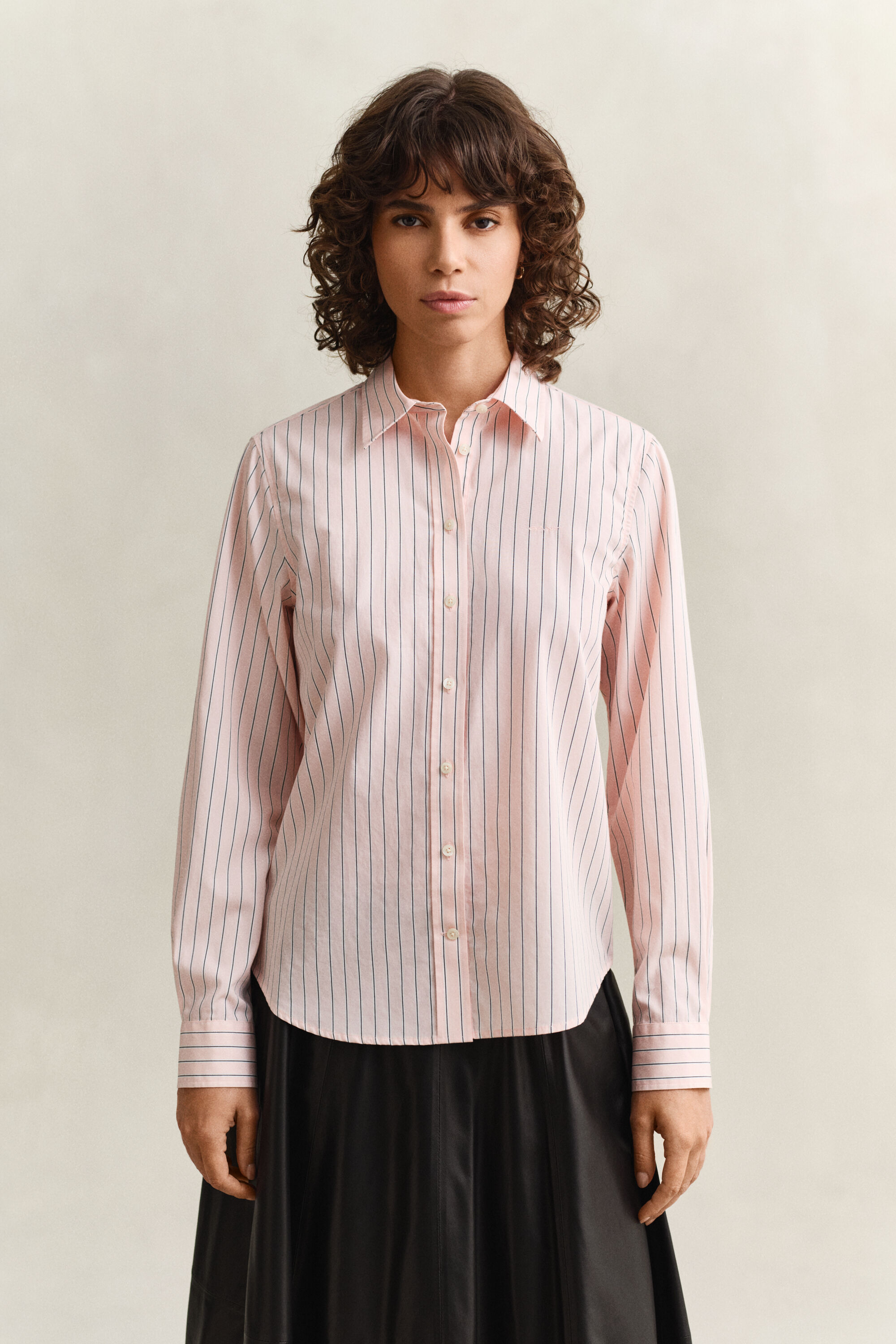 Regular Fit Classic overoverhemd met strepen van poplin