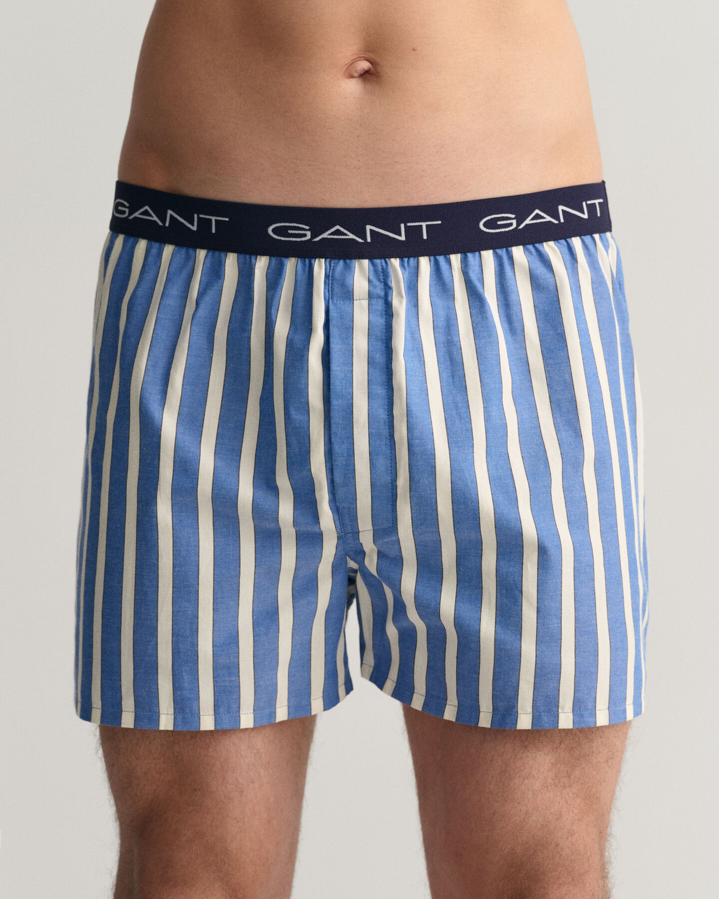 Set van twee boxershorts met strepen en ruiten