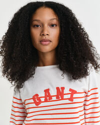 T-shirt met Bretonse strepen en boothals