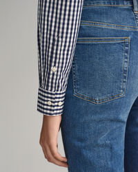 Regular Fit poplin overhemd met Gingham-ruitje