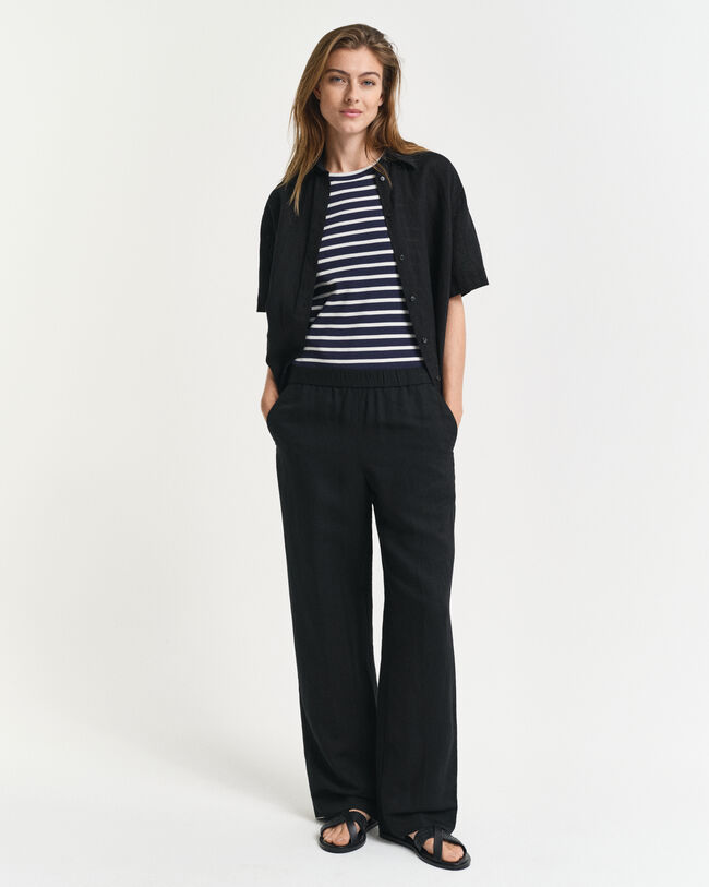 Relaxed Fit Pull-On broek van linnenmix
