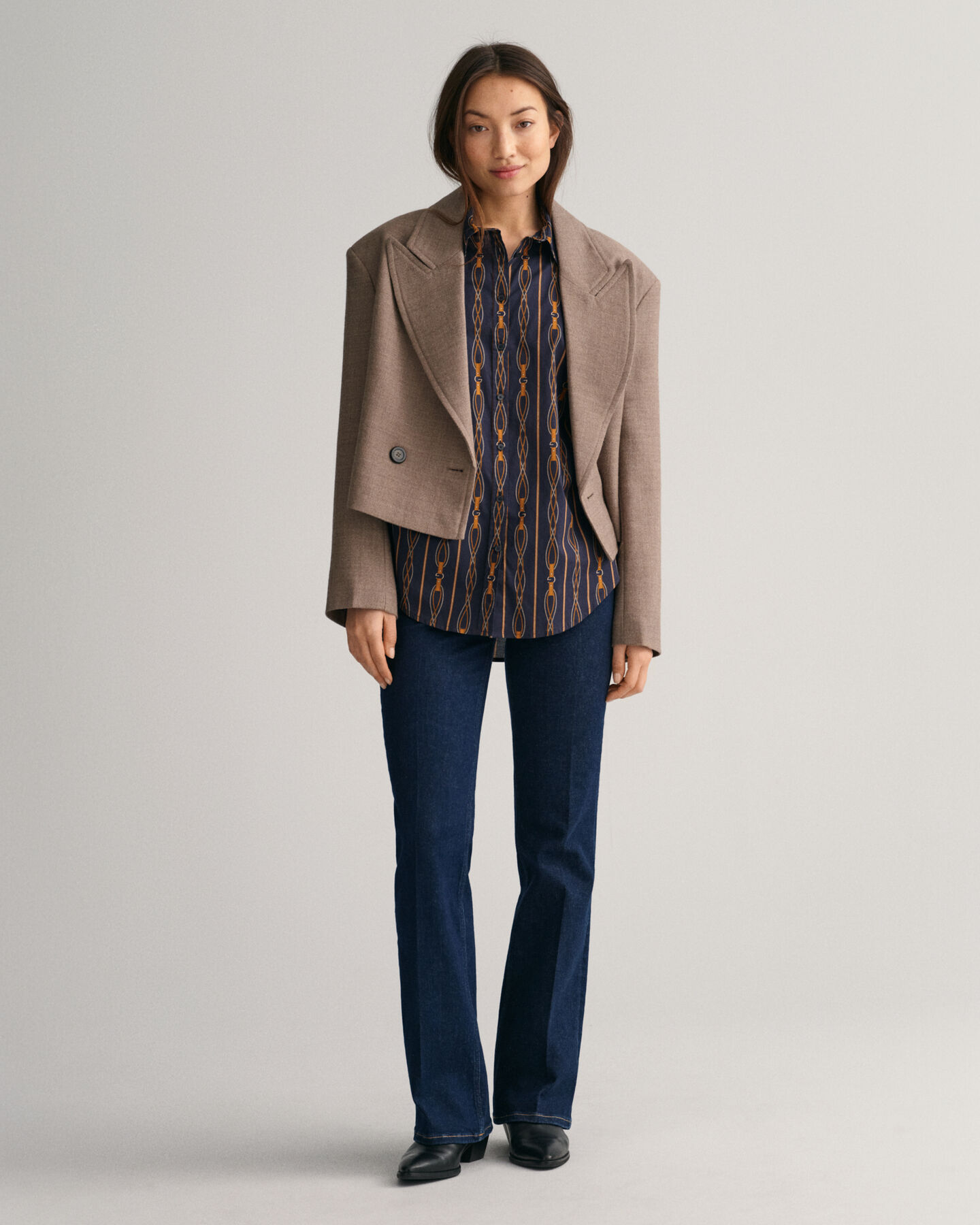 Relaxed Fit gestreept overhemd van katoenen voile met Rope Print