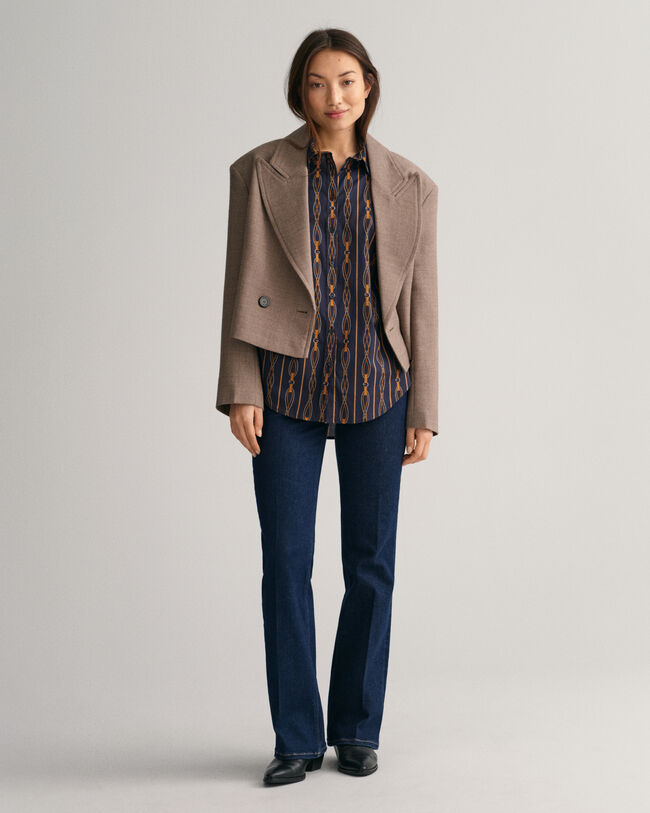 Relaxed Fit gestreept overhemd van katoenen voile met Rope Print