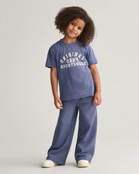 Girls jersey broek met wijde pijpen