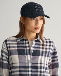 Regular Fit geruit overhemd van katoen en zijde