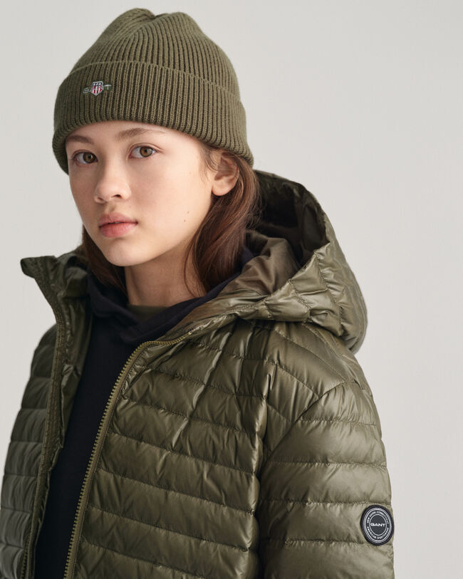 Teens glanzend lichtgewicht donsjack met wattering