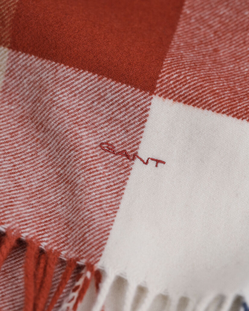 Wollen sjaal met verschillende ruitjes