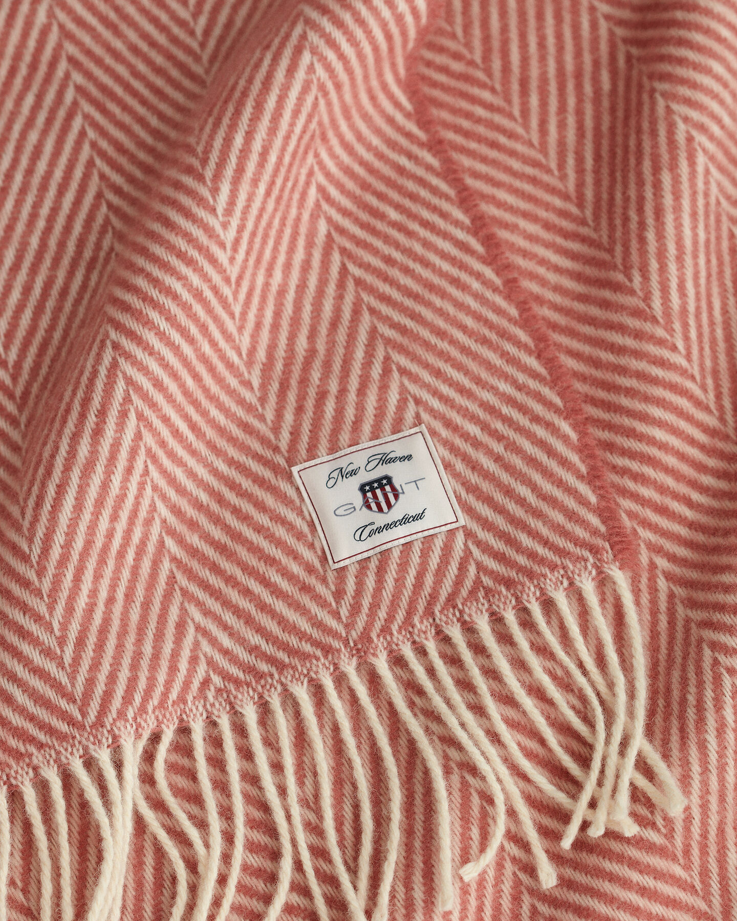 Wollen sprei met visgraatmotief