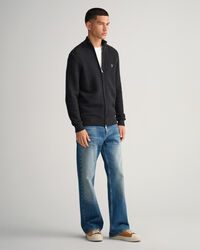 Texture sweater van katoen met rits