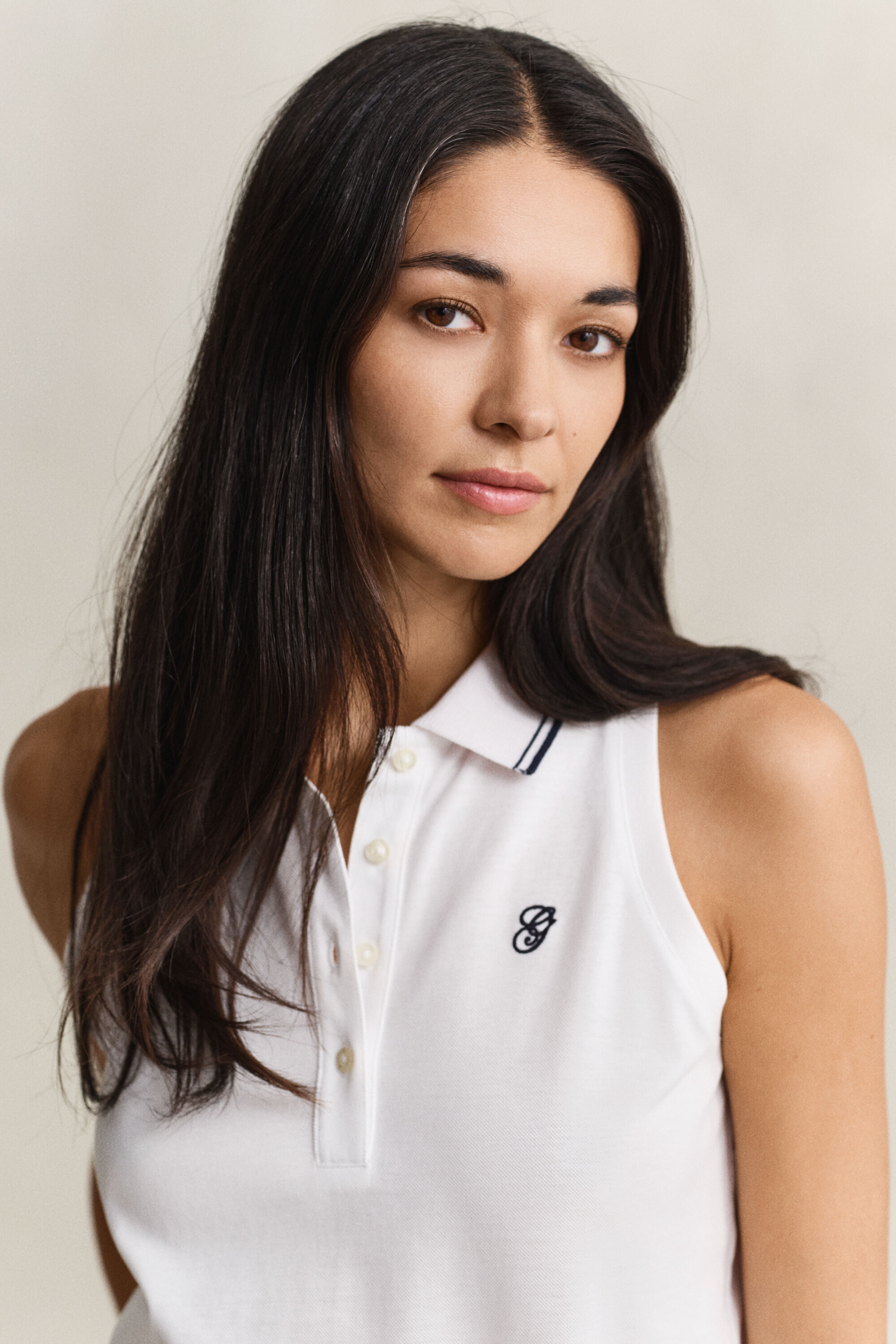 Mouwloos piqué poloshirt