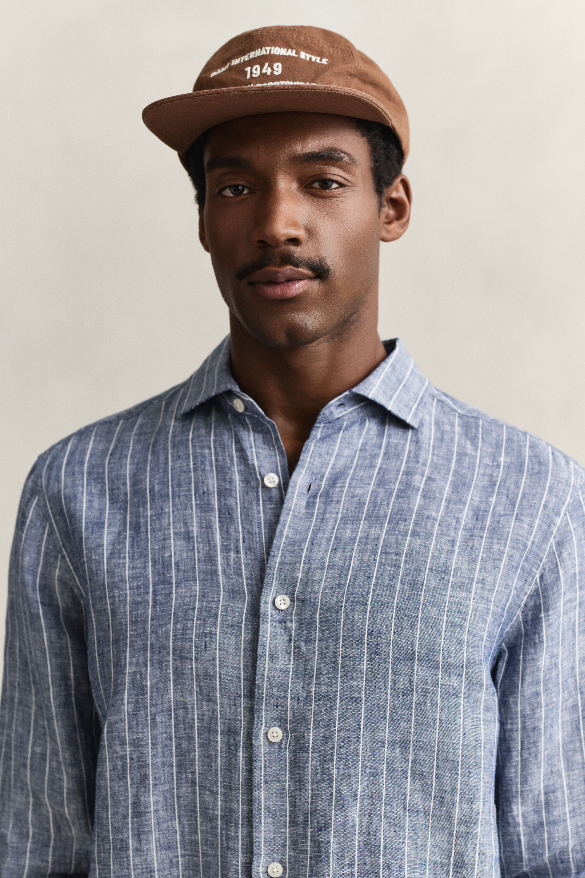 Gestreept linnen overoverhemd