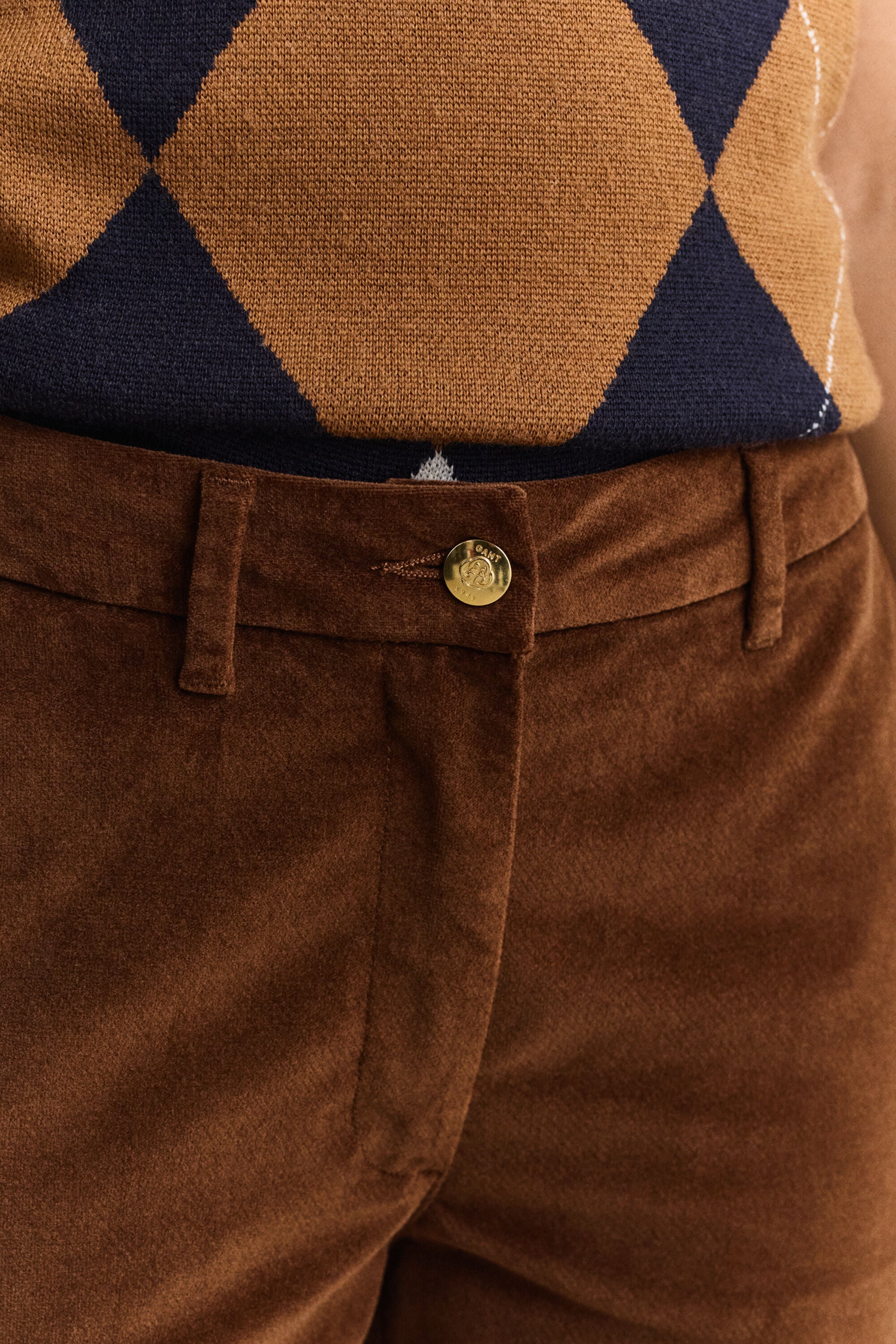 Fluwelen broek met wijduitlopende pijpen