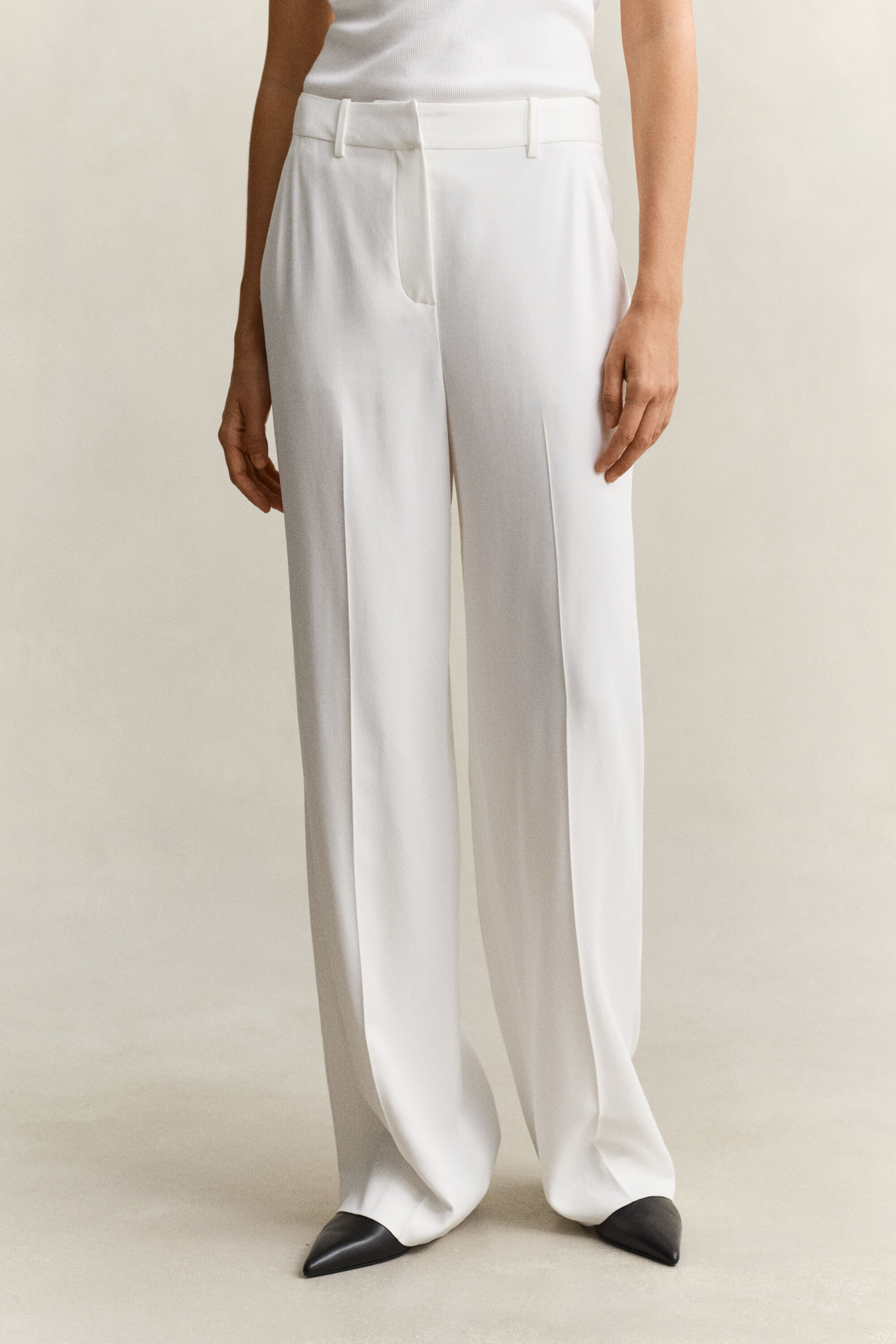 Geklede broek van crêpe