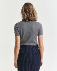 Lichtgewicht trui met ronde hals en korte mouwen