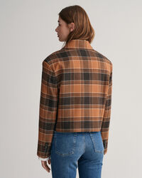 Cropped, geruit, wollen blazerjack