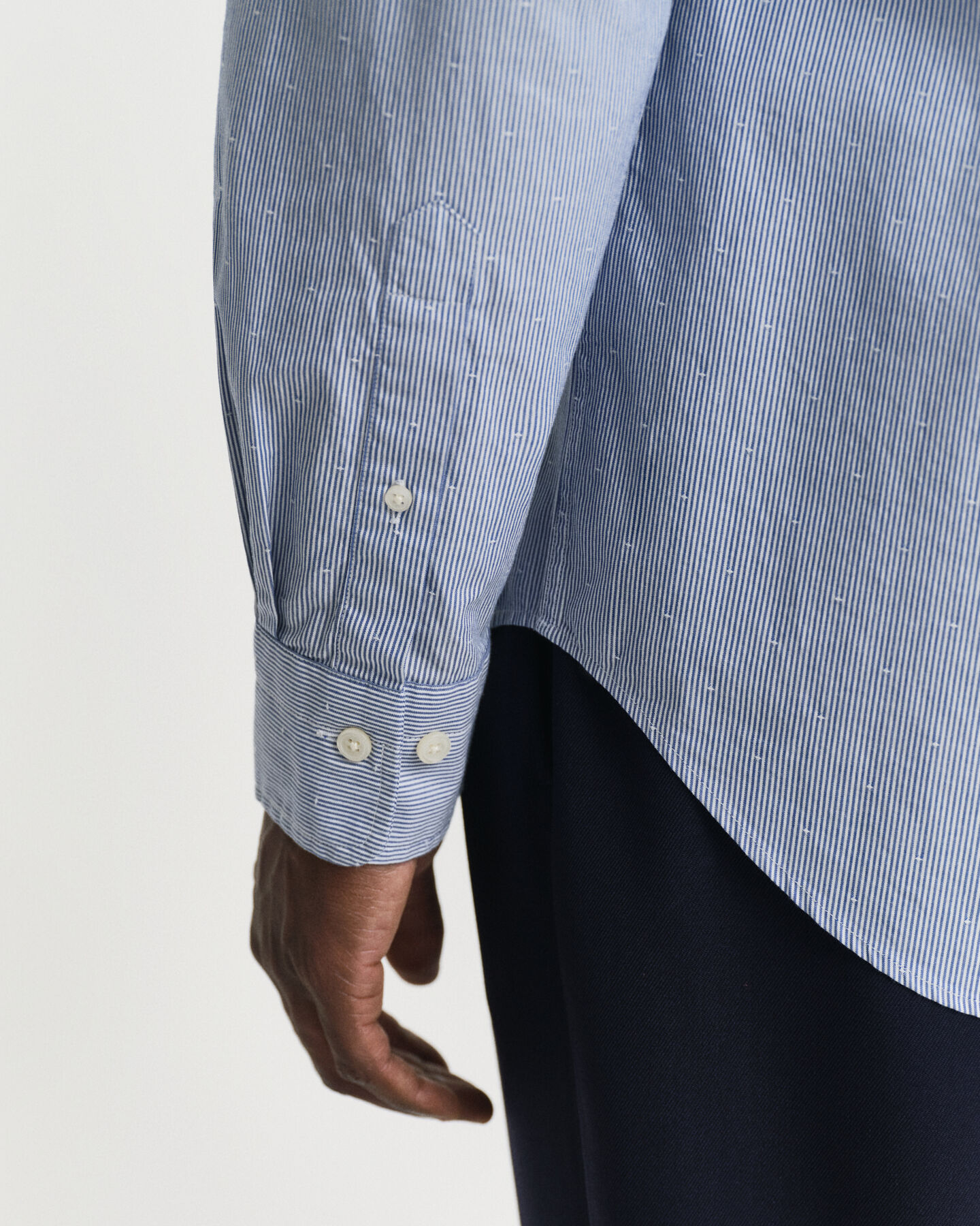 Regular Fit overhemd met strepen en Dobby-stip