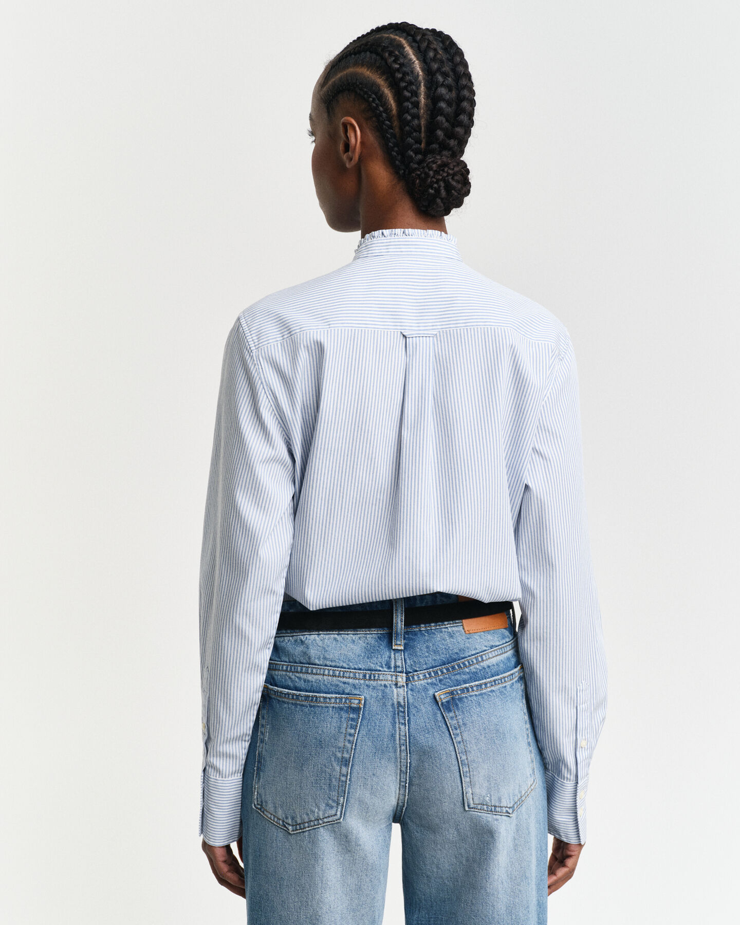 Regular Fit overhemd met strepen en ruche