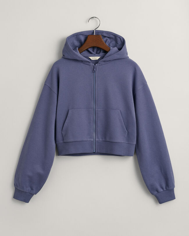 Teen Girls Script Graphic cropped hoodie met ritssluiting