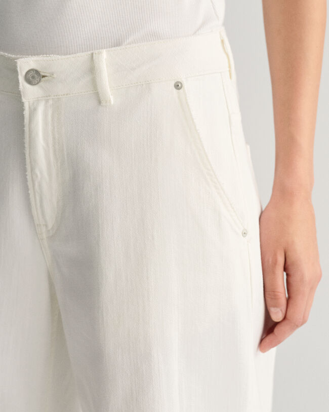 Witte jeans met lage taille en wijde pijpen