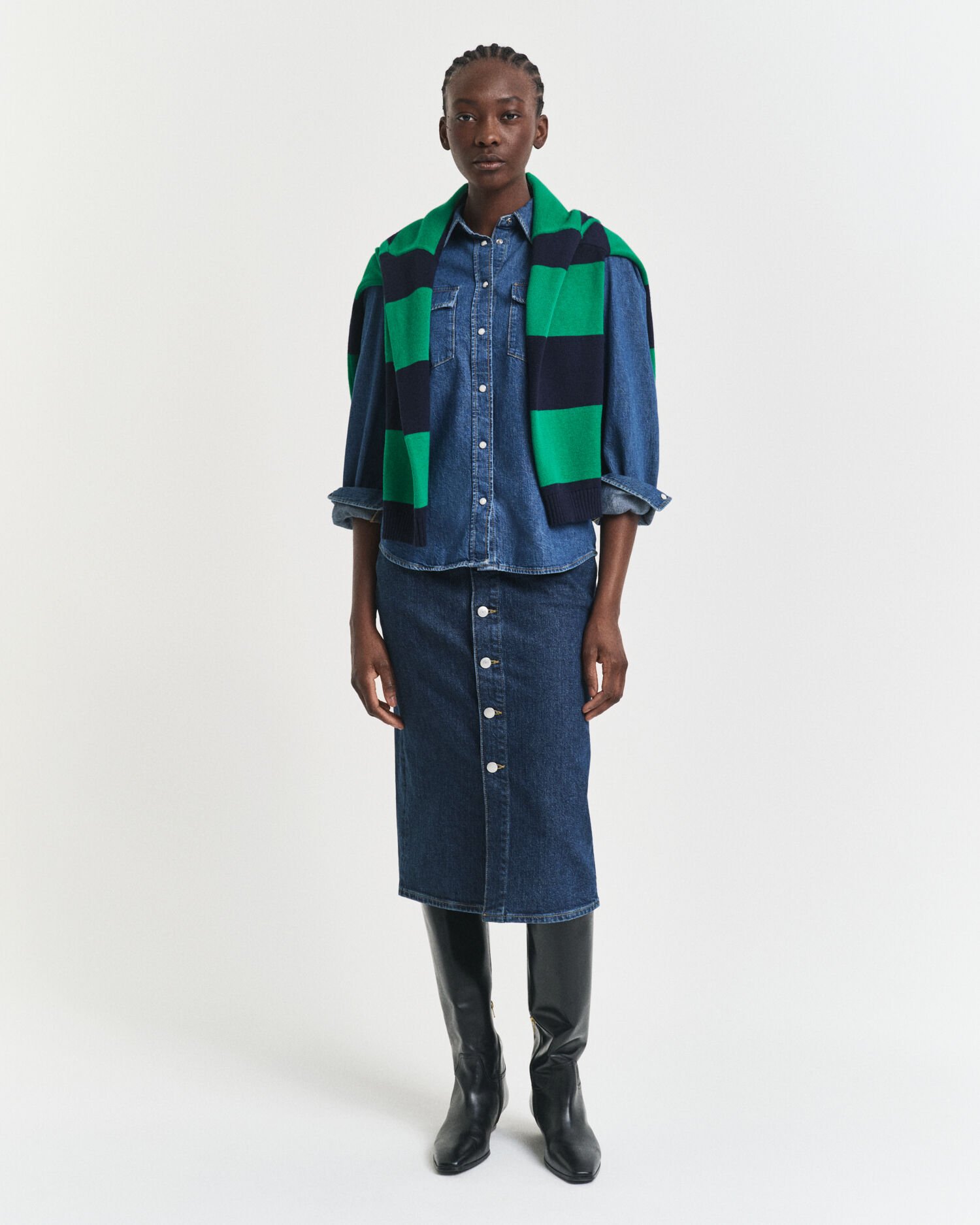 Denim minirok met knopen