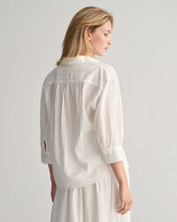 Relaxed Fit Seersucker Popover blouse met strepen