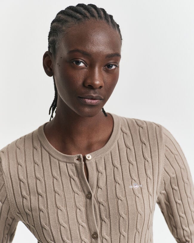 Kabelgebreid vest van stretchkatoen