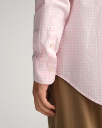 Regular Fit poplin overhemd met Gingham-ruitje