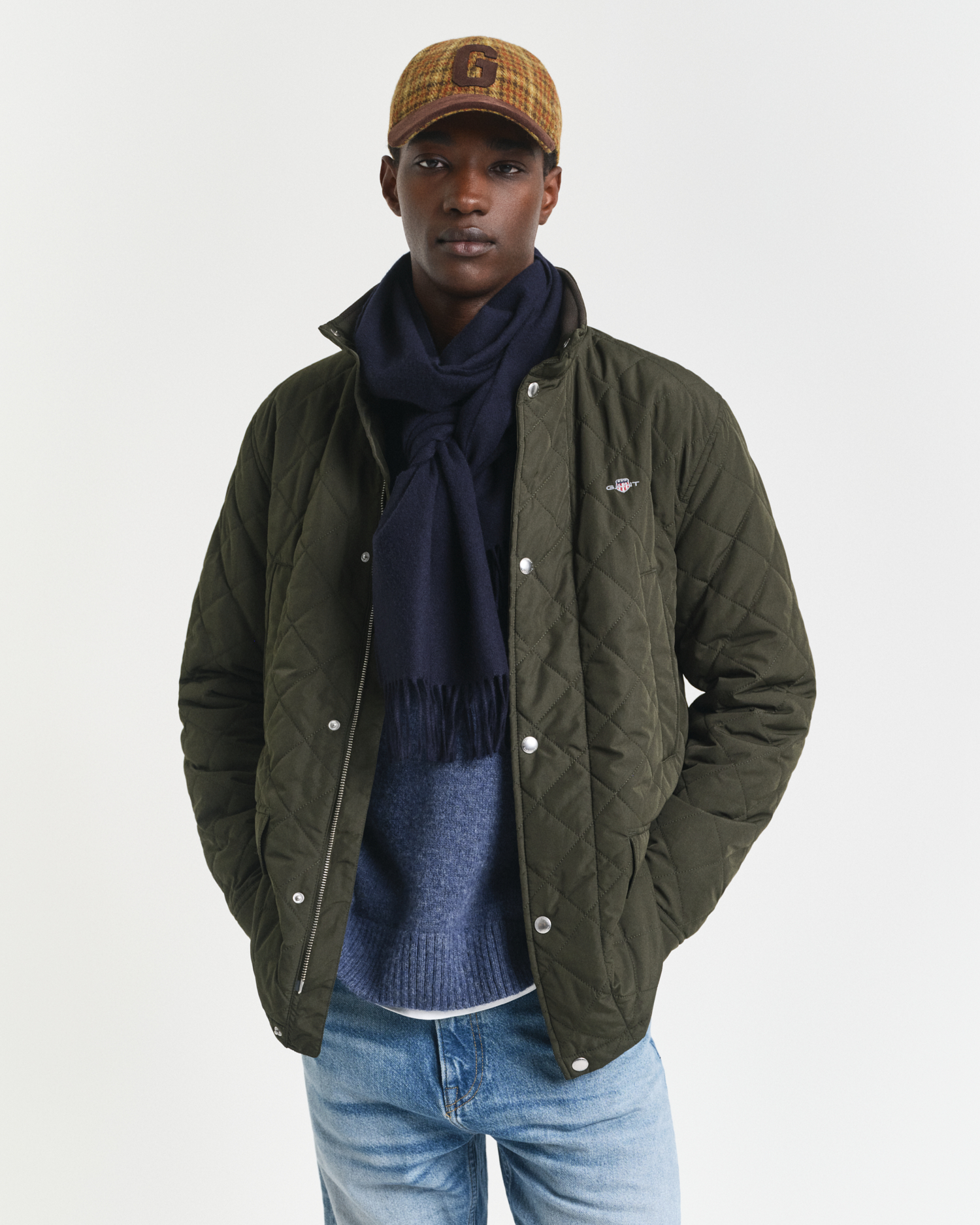 GANT Quilted Windcheater Men's Jacket, evening blue