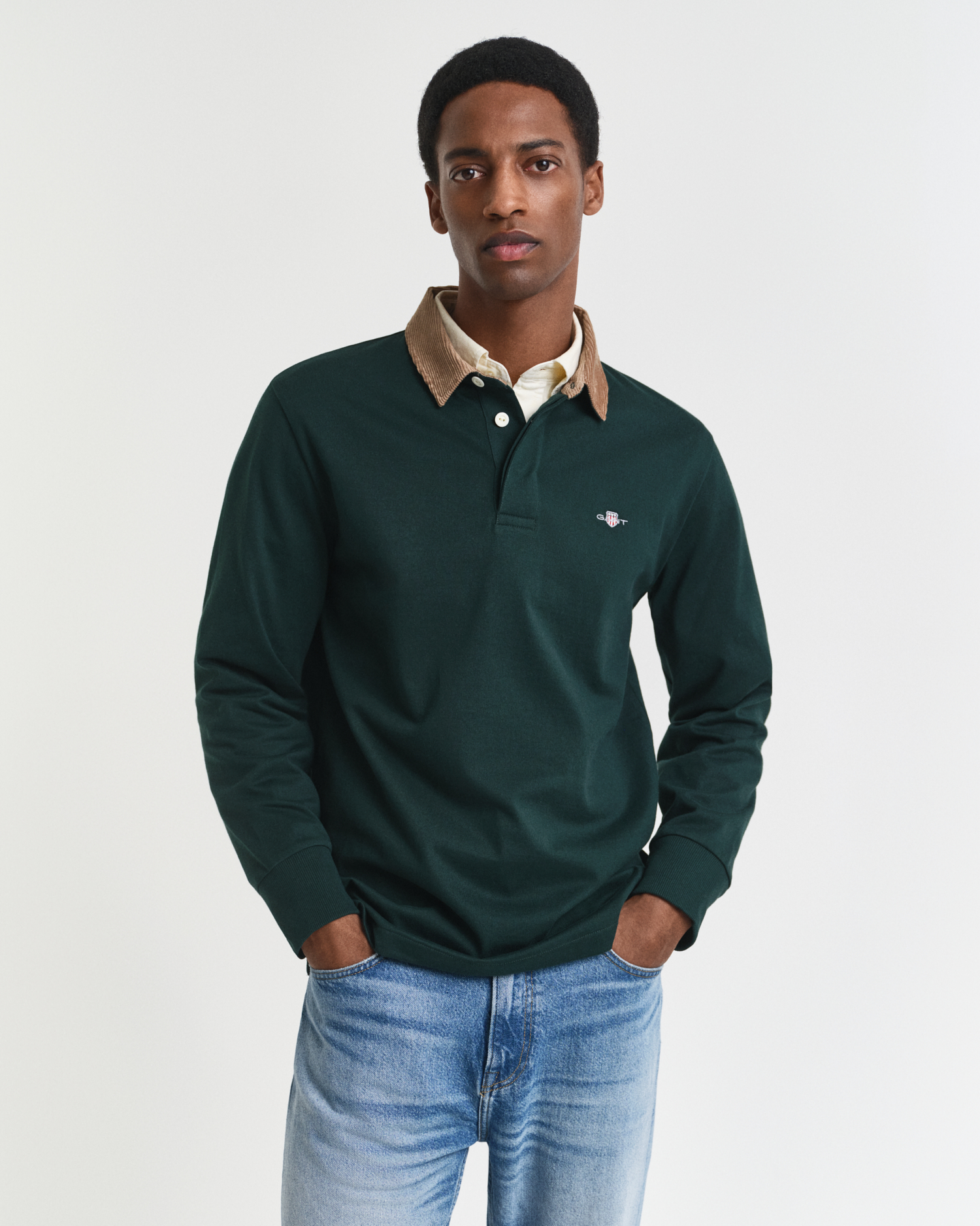 Heavy Rugger met corduroy kraag - GANT